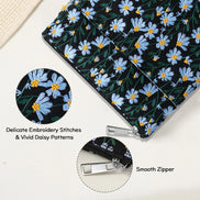 9-11 Inch Embroidered Daisy Padded Carrying Case Protective Tablet Sleeve for iPad A16 11th Gen 11