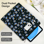 9-11 Inch Embroidered Daisy Padded Carrying Case Protective Tablet Sleeve for iPad A16 11th Gen 11