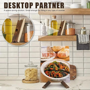 Wooden Recipe Holder Hanging Bookend Function Reading Bookend Display Menu Display Stand Dining Room Kitchen