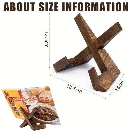 Wooden Recipe Holder Hanging Bookend Function Reading Bookend Display Menu Display Stand Dining Room Kitchen