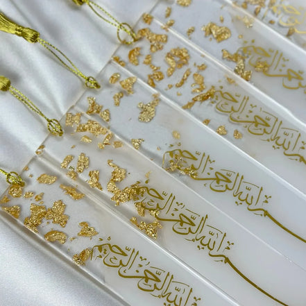 1Pcs Ramadan Mubarak Pearlescent Gradient Resin Bookmark with Tassel Eid Al-Fitr Gift Muslim Islamic Holiday Quran Accessories