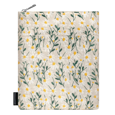 9-11 Inch Embroidered Daisy Padded Carrying Case Protective Tablet Sleeve for iPad A16 11th Gen 11"/10th Gen 10.9,6" Kindle/Kobo