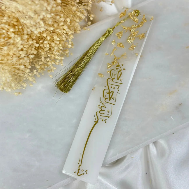 1Pcs Ramadan Mubarak Pearlescent Gradient Resin Bookmark with Tassel Eid Al-Fitr Gift Muslim Islamic Holiday Quran Accessories