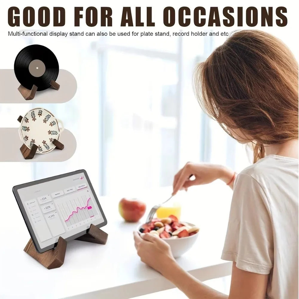 Wooden Recipe Holder Hanging Bookend Function Reading Bookend Display Menu Display Stand Dining Room Kitchen