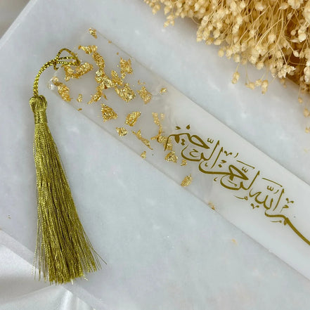 1Pcs Ramadan Mubarak Pearlescent Gradient Resin Bookmark with Tassel Eid Al-Fitr Gift Muslim Islamic Holiday Quran Accessories