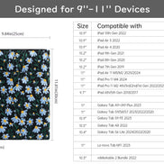 9-11 Inch Embroidered Daisy Padded Carrying Case Protective Tablet Sleeve for iPad A16 11th Gen 11