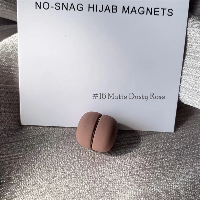 Matte Metal Magnet Hijab Muslim Scarf Hijab pins for Wome Macarone color Islamic Pinless Safety Headscarf Brooches Accessories