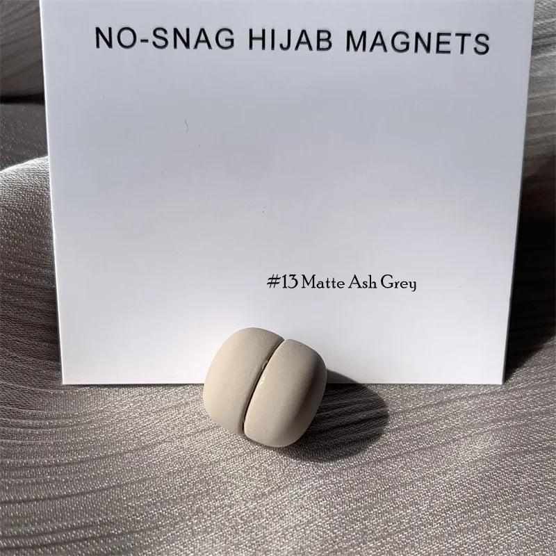 Matte Metal Magnet Hijab Muslim Scarf Hijab pins for Wome Macarone color Islamic Pinless Safety Headscarf Brooches Accessories