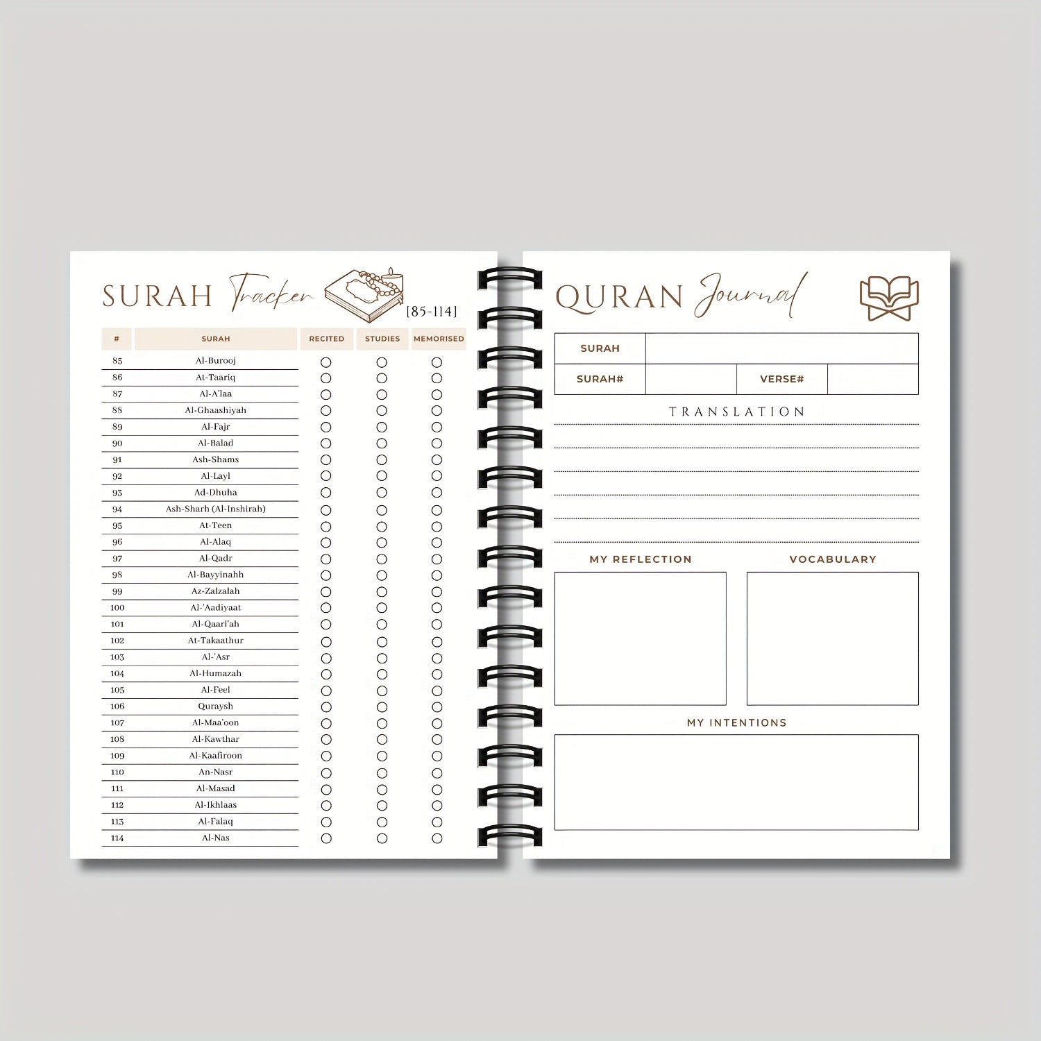Quran Reflection Journal & Planner